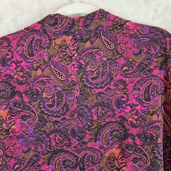 Catherines Blouse Womens 3X Colorful Paisley Button-Up tunic career office bold - Picture 11 of 13